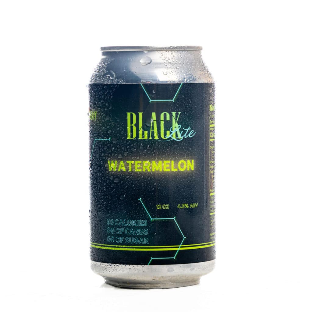 Can of BlackLite Watermelon hard cider.